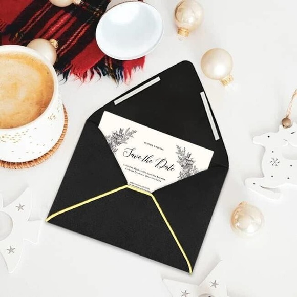 50 Pack A6 Black Invitation 4x6 Envelopes - Self Seal, V flap, 6.5 x 4.75 Black - Picture 6 of 6